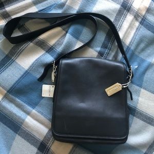 NWT Coach Black Leather CrossBody Bag